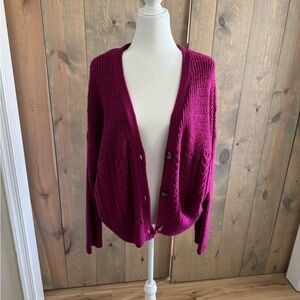 Splendid Magenta Cardigan Sweater - 086